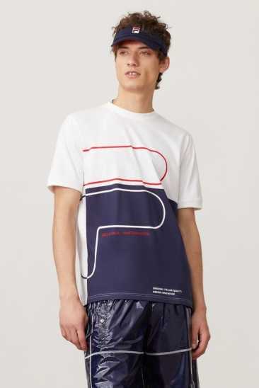 Fila Homme Salza Tee Wht/Peac/Cred Fila France RSB-918302
